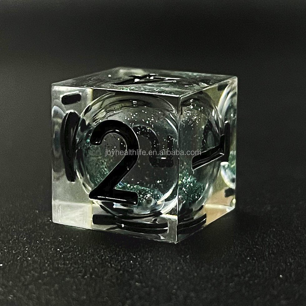 Handmade Resin Dnd transparent liquid core Dice Set D&D Dice Set for Dungeons and Dragons Custom Gifts RPG