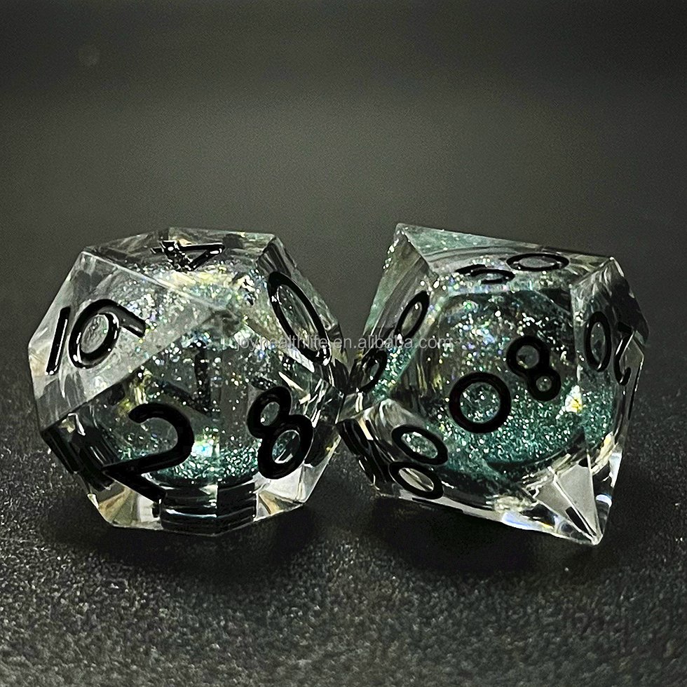 Handmade Resin Dnd transparent liquid core Dice Set D&D Dice Set for Dungeons and Dragons Custom Gifts RPG