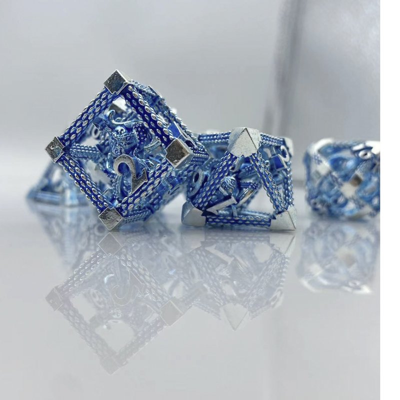 DND Metal Dragon Hollow dice set custom logo Dungeons & Dragons TRPG board game dice can be customized