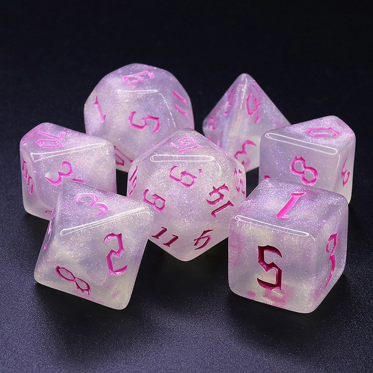 HD Aurora Gaming Dice Set special font style