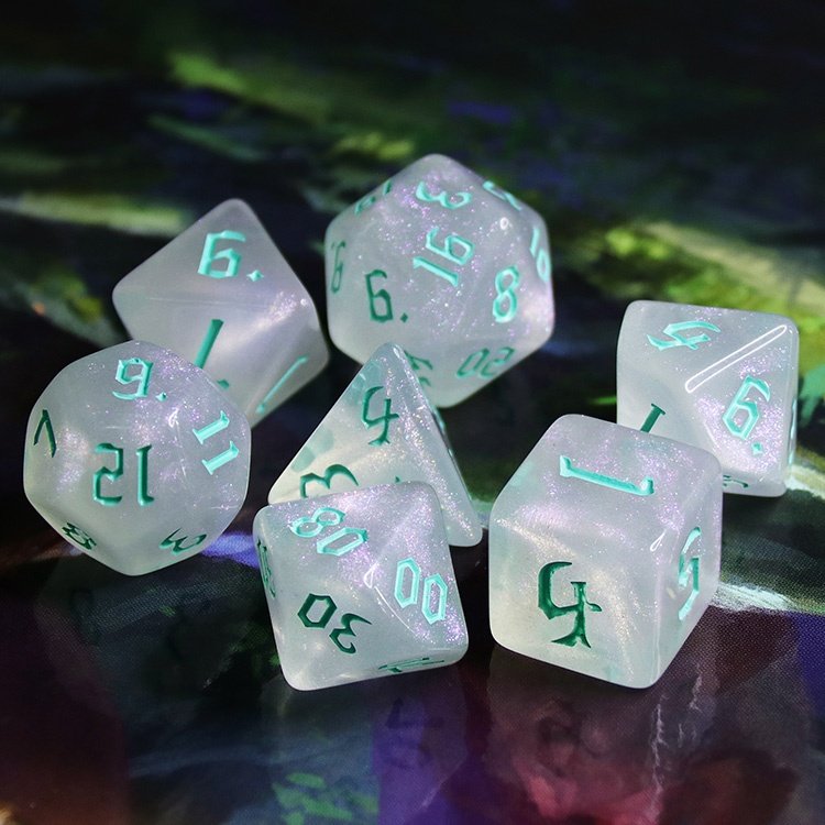 HD Aurora Gaming Dice Set special font style