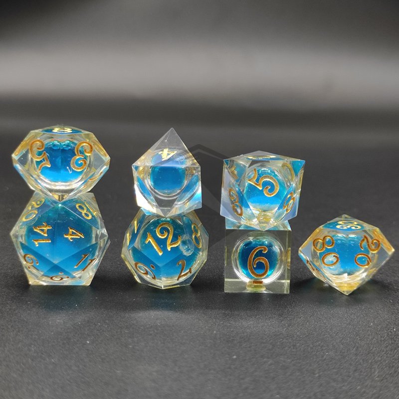 Creative DND Dice Craft Colored Transparent Resin Personality Dice Resin DND Liquid Dice for Game