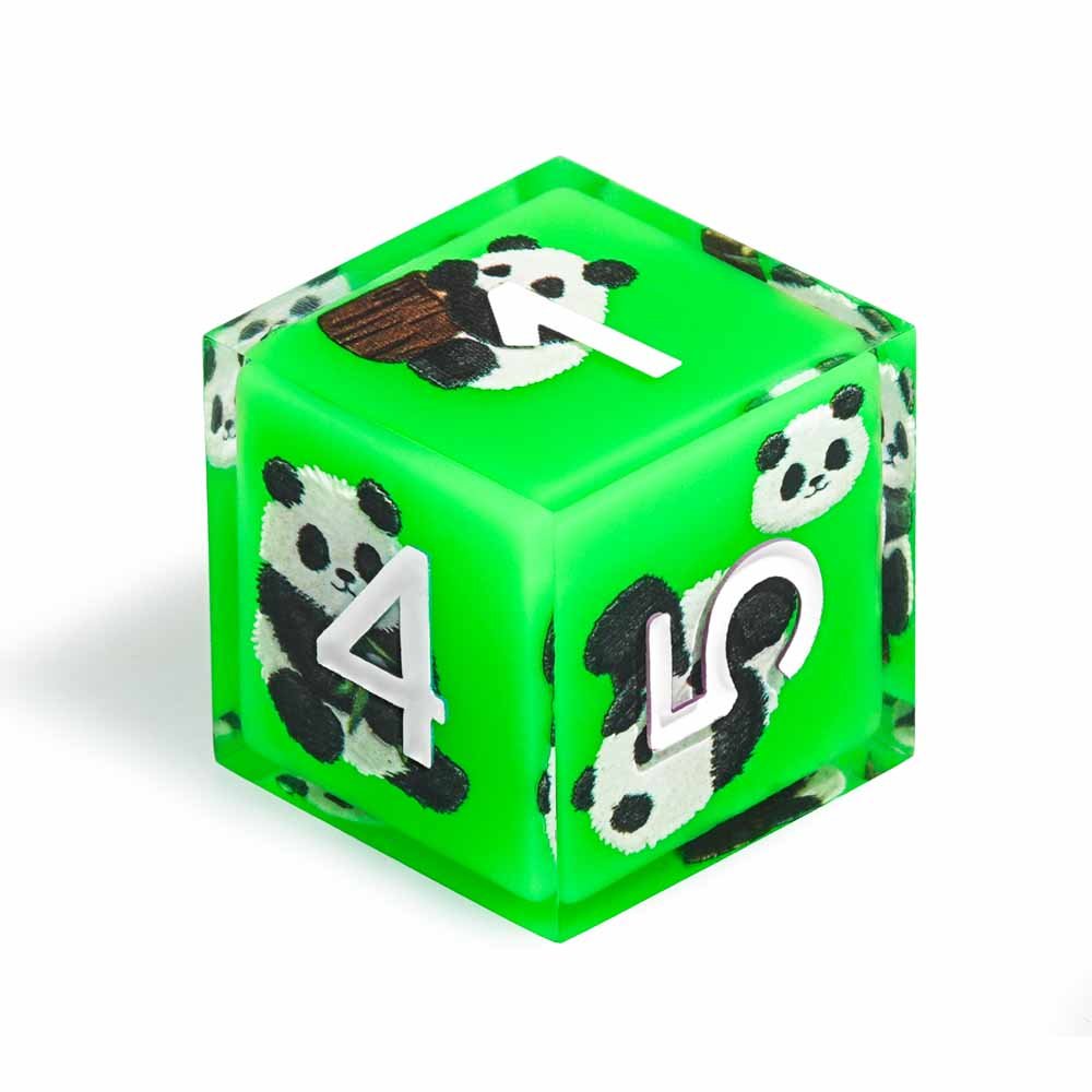 7Pcs Green Panda Dice Resin Polyhedral Dice For DND Role Games Playing Collection Set