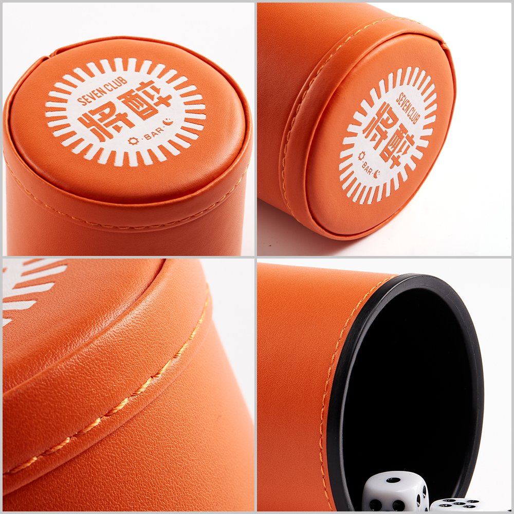 Dice Cup Wholesale Custom Logo Dice Storage For Entertainment PU Leather Luxury Dice Cup