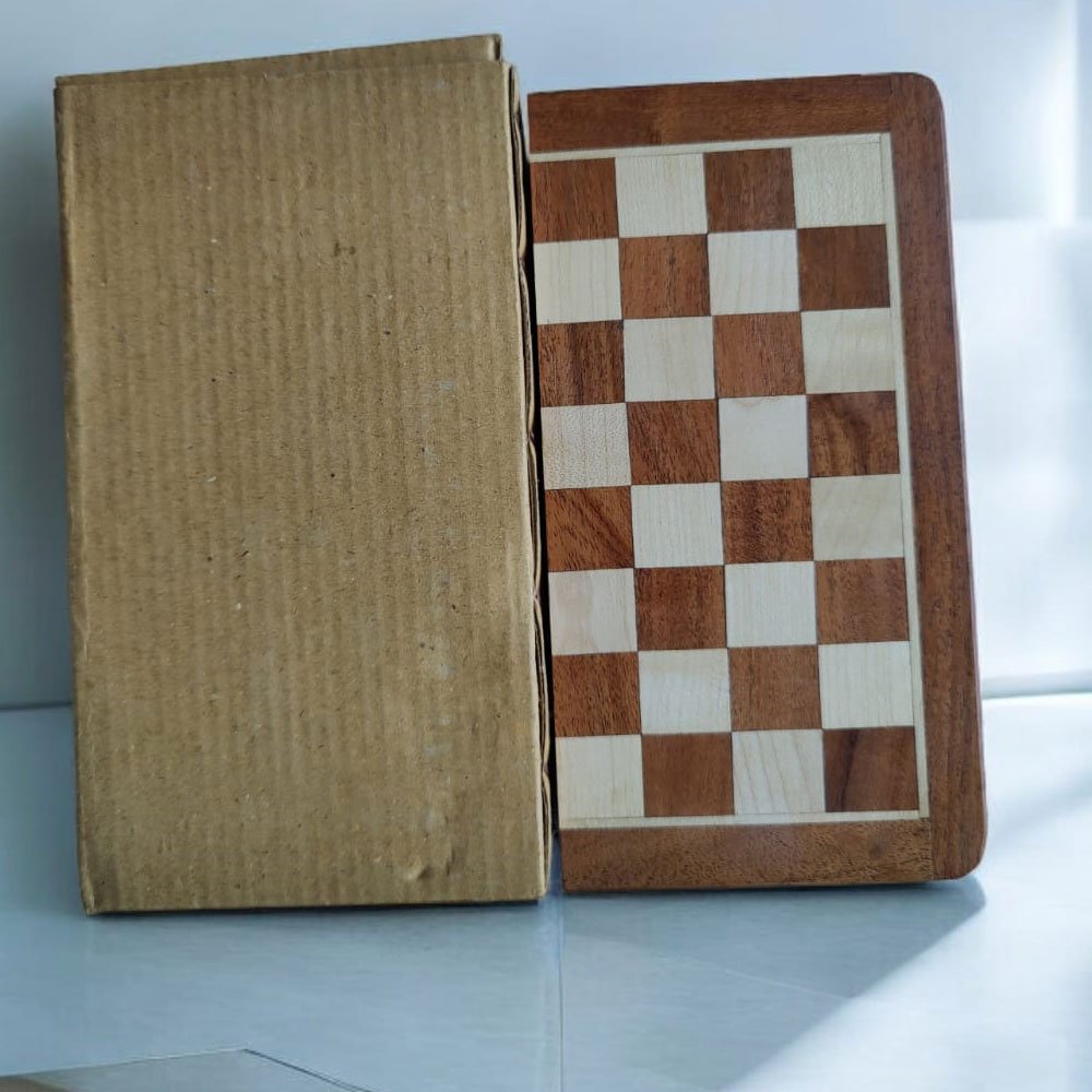 Buy 7 inches Wooden Travel Folding Sheesham Magnetic Chess Set Magnetic Folding Chess Set Minimum Price