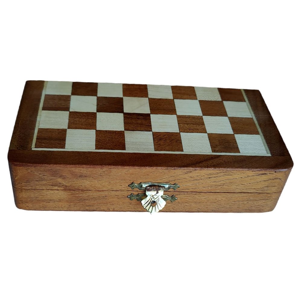 Buy 7 inches Wooden Travel Folding Sheesham Magnetic Chess Set Magnetic Folding Chess Set Minimum Price