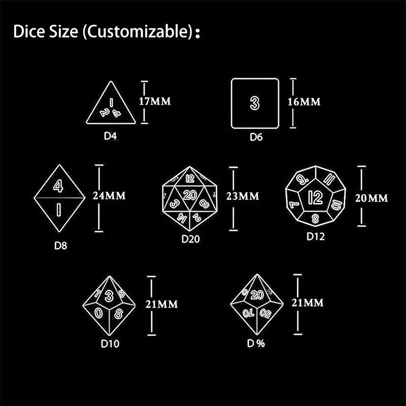 factory wholesale Hot-selling colorful rainbow prism glass dice set for dnd dungeons and dragons role-playing games RPG