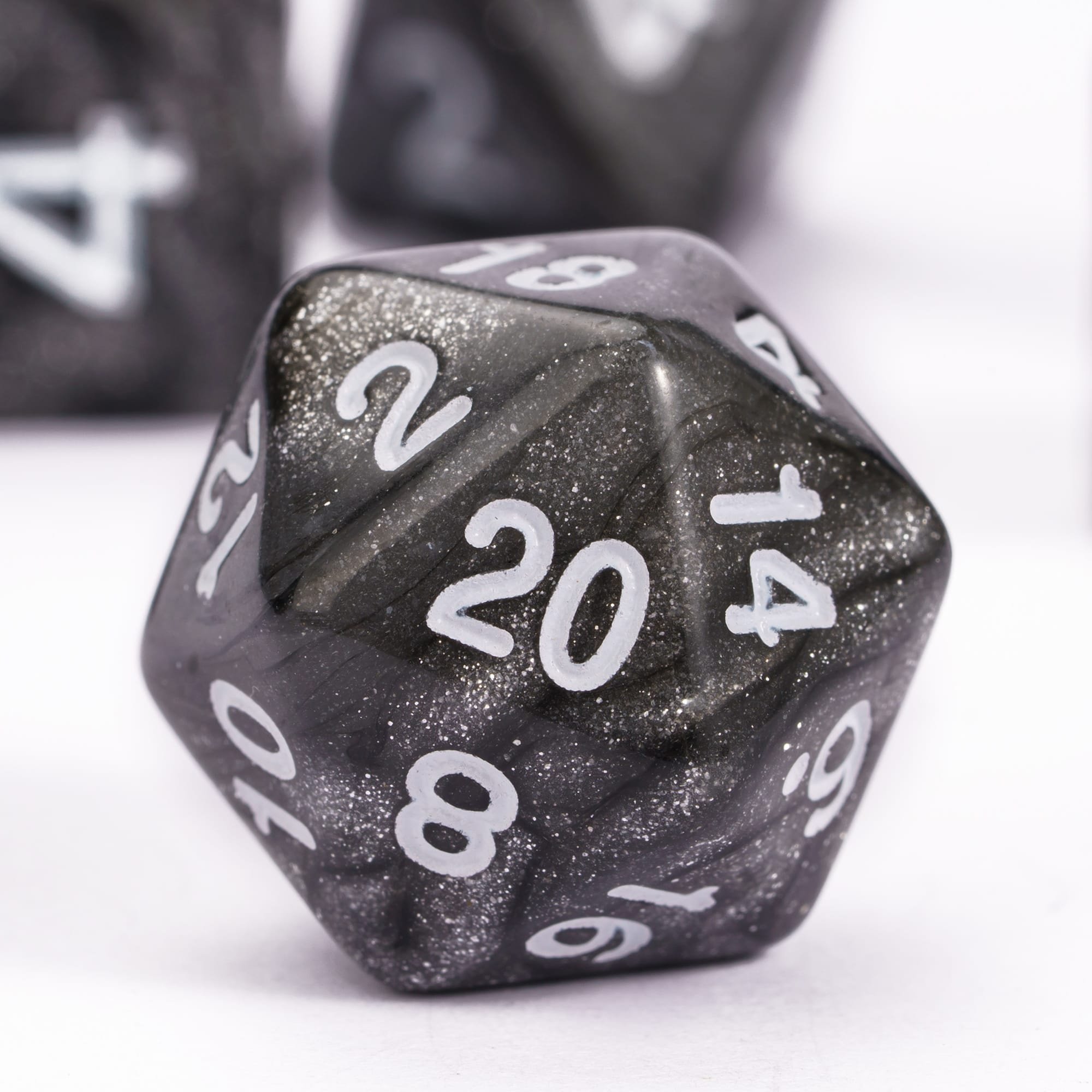 Udixi Acrylic Color Blend Glitter Dice DND&RPG Dungeons and Dragons Black Board Game Dice set