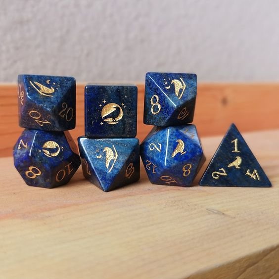 Promotion Polyhedral d&d custom logo dungeons and dragons stone gemstone random glass dice game set