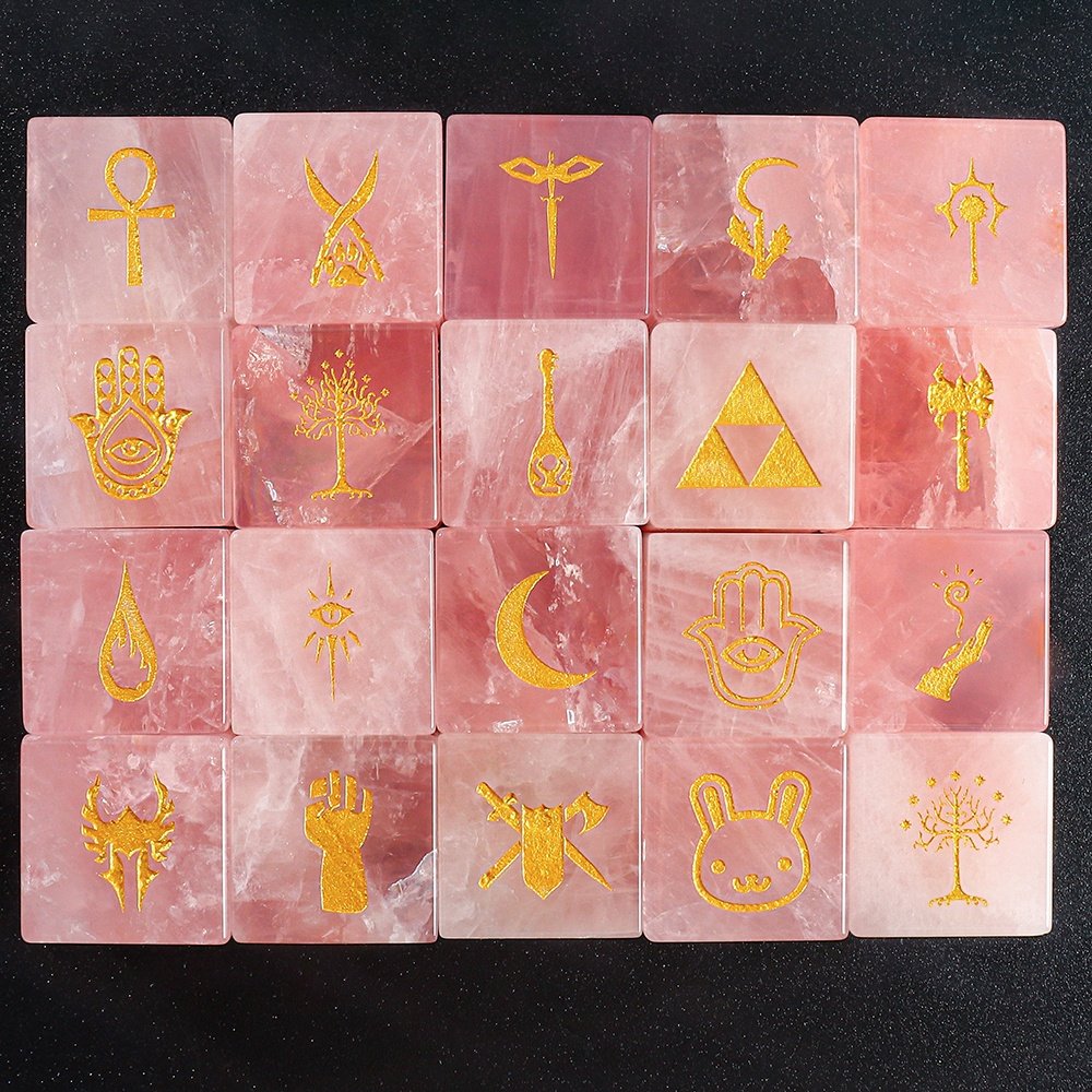 Natural Pink Crystal Stone Dice Set D4 D6 D8 D10 D12 D20 DND Gemstone Dice For Dungeons And Dragons RPG
