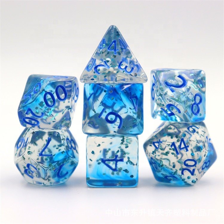 New Arrival Bulk Clear RPG Dice Black and Red Polyhedral Dots Dice Set for DND Player