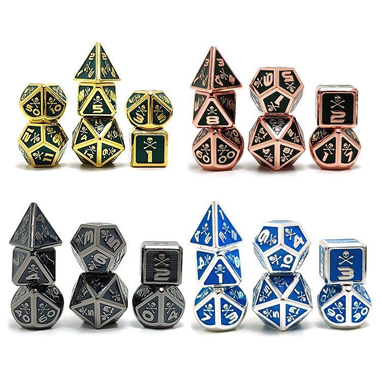 Custom Metal Blank Black DND Dice Set D20 Bone Polyhedral D&D W Gift Metal Case Polyhedral Dice for Dungeons and Dragons TTRPG