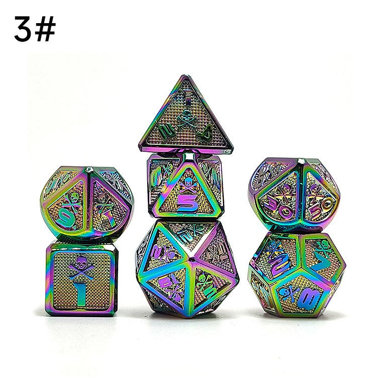 Custom Metal Blank Black DND Dice Set D20 Bone Polyhedral D&D W Gift Metal Case Polyhedral Dice for Dungeons and Dragons TTRPG