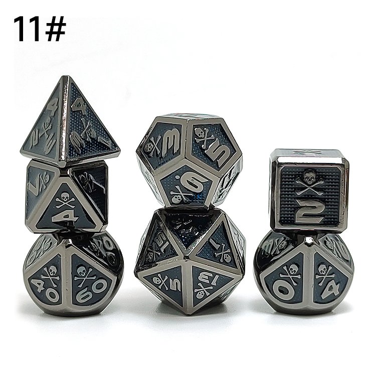 Custom Metal Blank Black DND Dice Set D20 Bone Polyhedral D&D W Gift Metal Case Polyhedral Dice for Dungeons and Dragons TTRPG