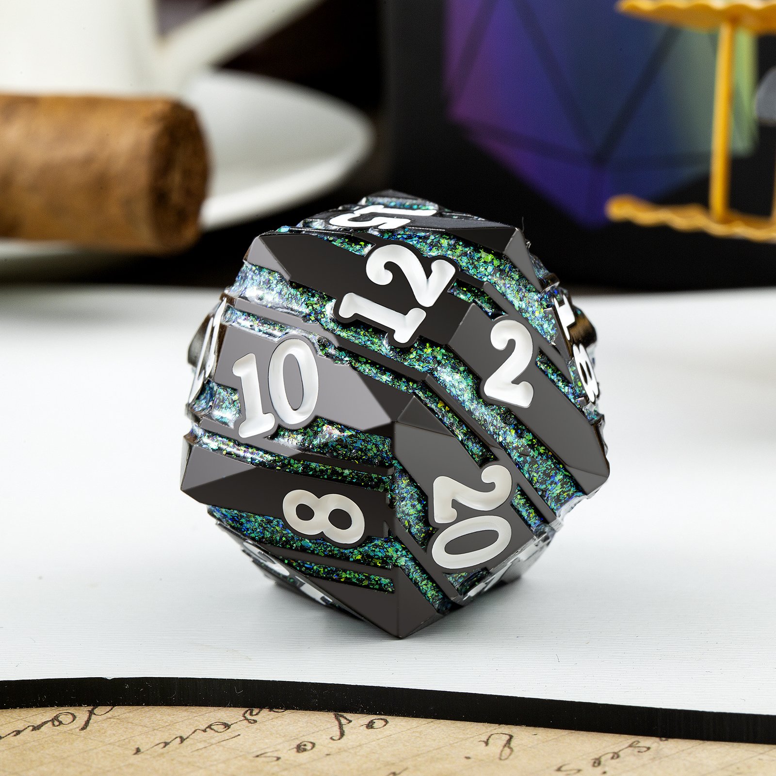 Role Playing Dice 40mm Giant Custom 20 Sided RPG Dice Metal D20 Dice Magic D20 for Board game