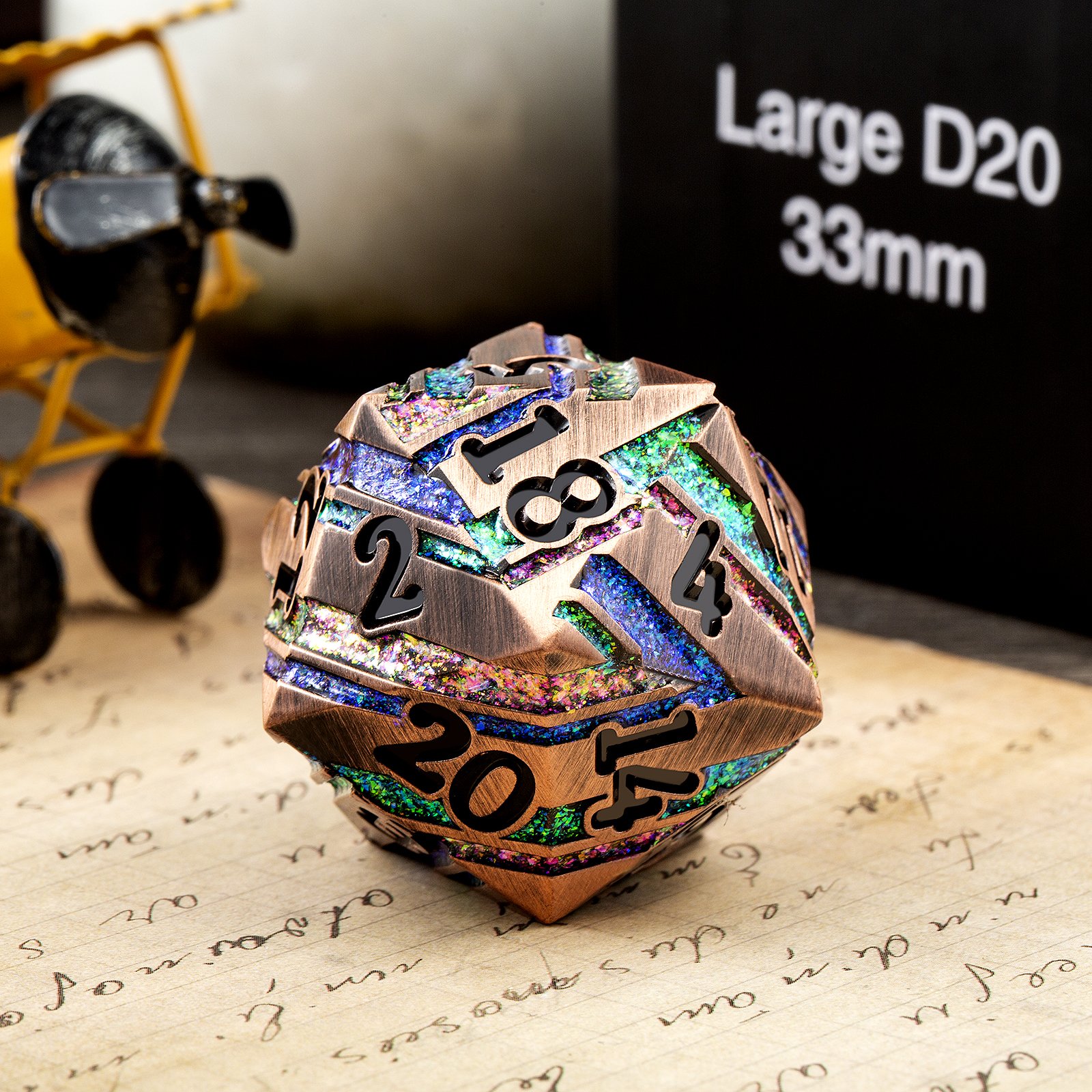 Role Playing Dice 40mm Giant Custom 20 Sided RPG Dice Metal D20 Dice Magic D20 for Board game
