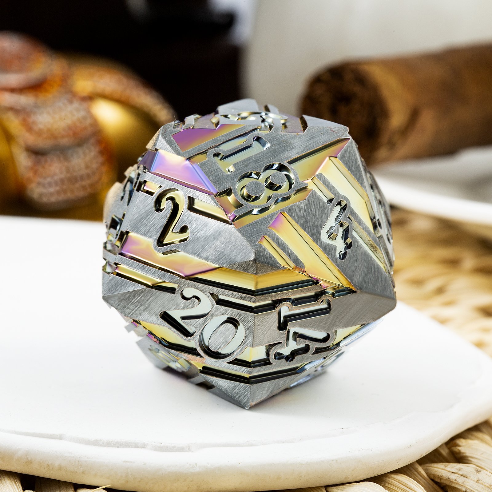 Role Playing Dice 40mm Giant Custom 20 Sided RPG Dice Metal D20 Dice Magic D20 for Board game