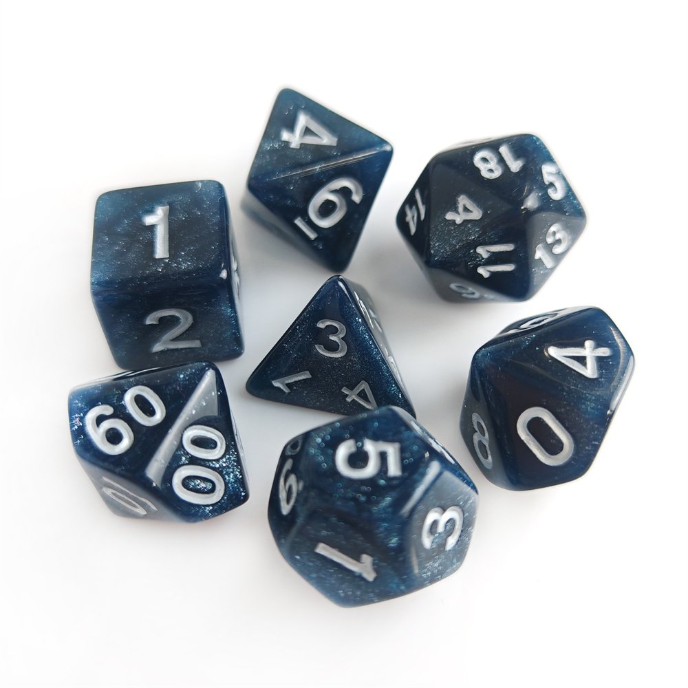 Wholesale Polyhedral Plastic RPG DND Dice Set Bulk Acrylic Glitter Dice Set for Dungeons and Dragons Tabletop Role Playing Games