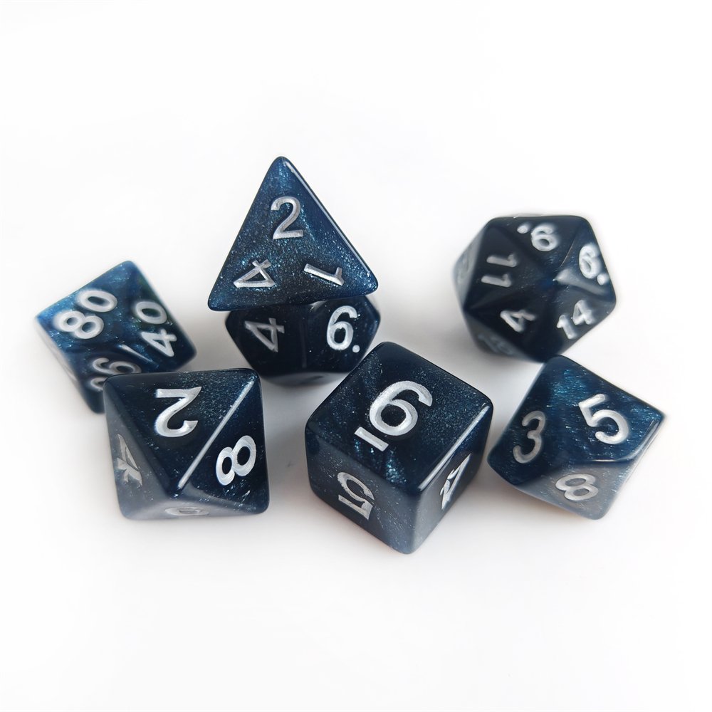 Wholesale Polyhedral Plastic RPG DND Dice Set Bulk Acrylic Glitter Dice Set for Dungeons and Dragons Tabletop Role Playing Games