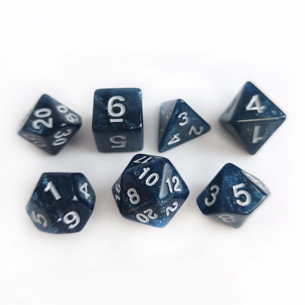 Wholesale Polyhedral Plastic RPG DND Dice Set Bulk Acrylic Glitter Dice Set for Dungeons and Dragons Tabletop Role Playing Games
