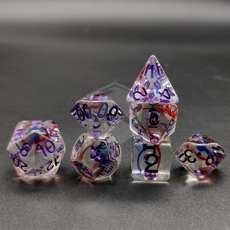 Plastic RPG Polyhedral Dungeons and Dragons d&d Resin Dice Set for TTRPG Dungeons and Dragons Tabletop Game