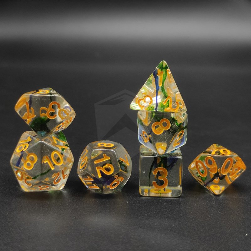 Plastic RPG Polyhedral Dungeons and Dragons d&d Resin Dice Set for TTRPG Dungeons and Dragons Tabletop Game