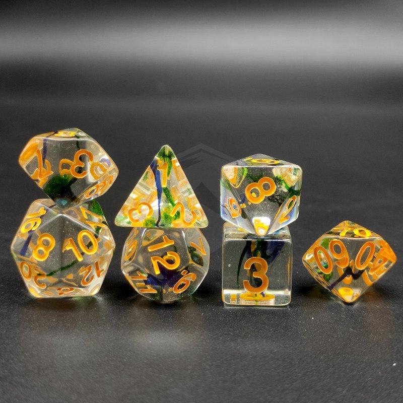 Plastic RPG Polyhedral Dungeons and Dragons d&d Resin Dice Set for TTRPG Dungeons and Dragons Tabletop Game