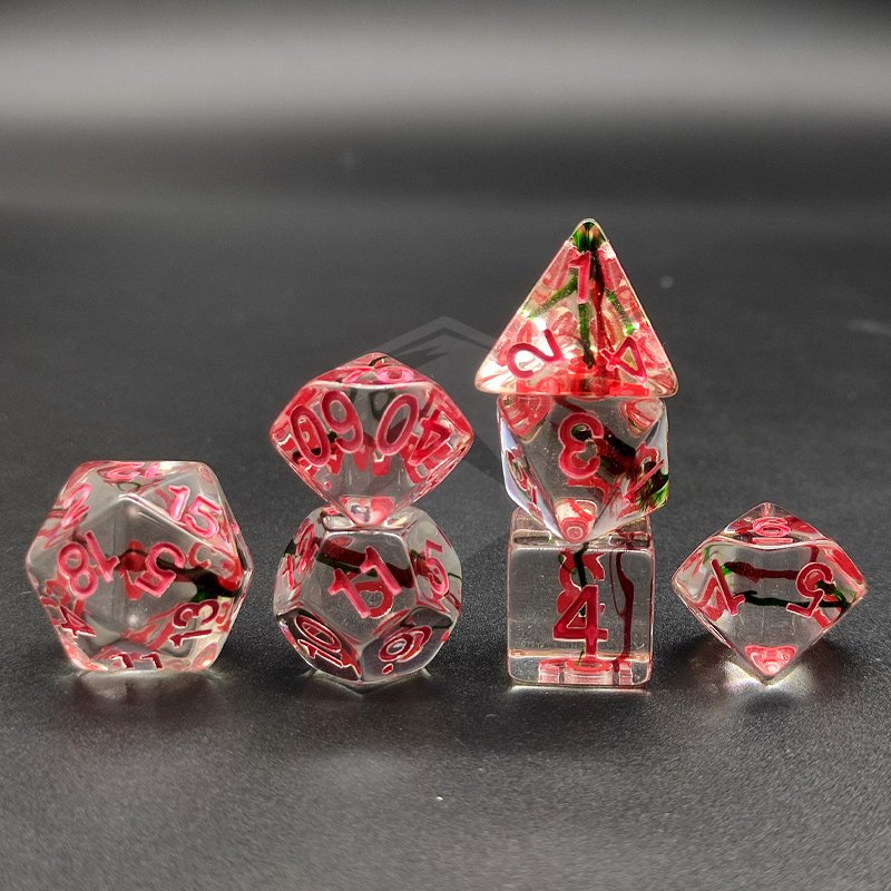 Plastic RPG Polyhedral Dungeons and Dragons d&d Resin Dice Set for TTRPG Dungeons and Dragons Tabletop Game
