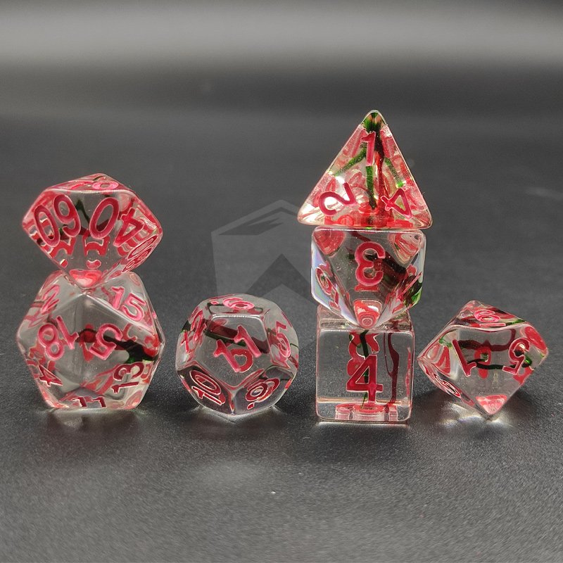 Plastic RPG Polyhedral Dungeons and Dragons d&d Resin Dice Set for TTRPG Dungeons and Dragons Tabletop Game