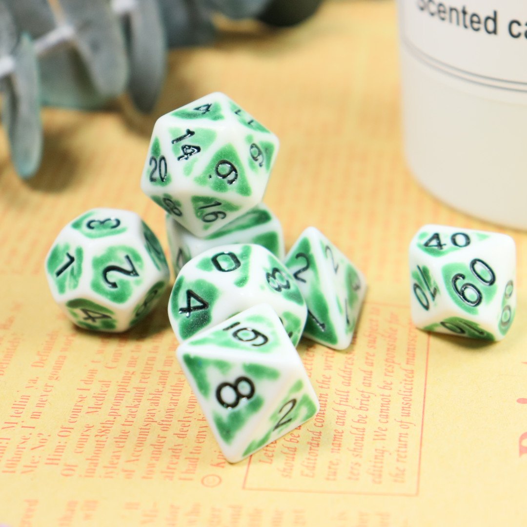 High quality plastic polyhedral 21 different colors style Retro Dice Set with Low Bespoke costs