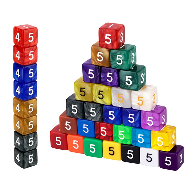 Custom Game Number Round Corner Colorful Acrylic Blank Dice Straight Corner Blank Indented Maths Dice