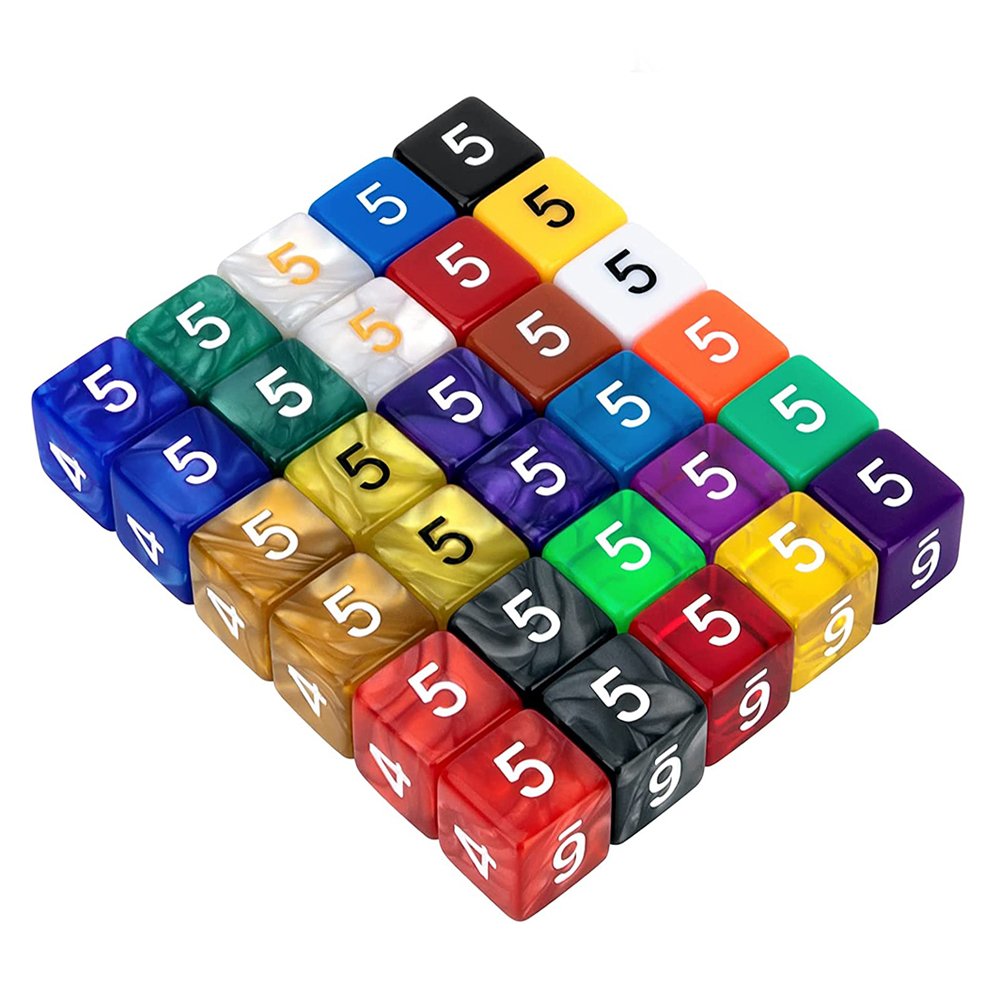 Custom Game Number Round Corner Colorful Acrylic Blank Dice Straight Corner Blank Indented Maths Dice