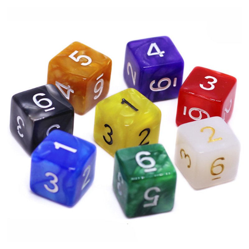 Custom Game Number Round Corner Colorful Acrylic Blank Dice Straight Corner Blank Indented Maths Dice