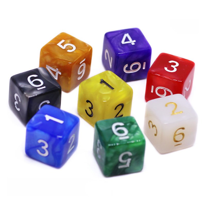Custom Game Number Round Corner Colorful Acrylic Blank Dice Straight Corner Blank Indented Maths Dice