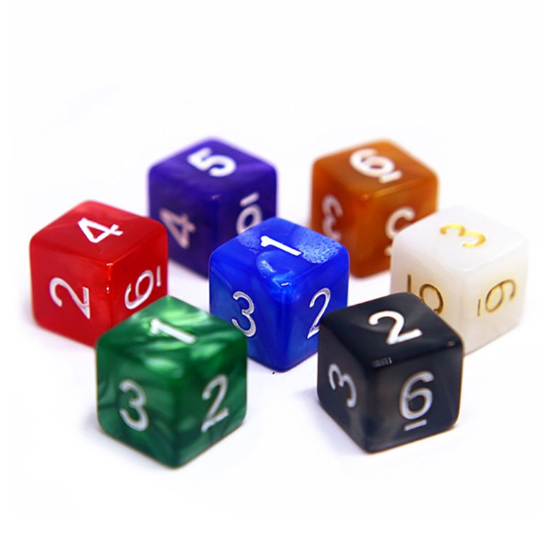 Custom Game Number Round Corner Colorful Acrylic Blank Dice Straight Corner Blank Indented Maths Dice