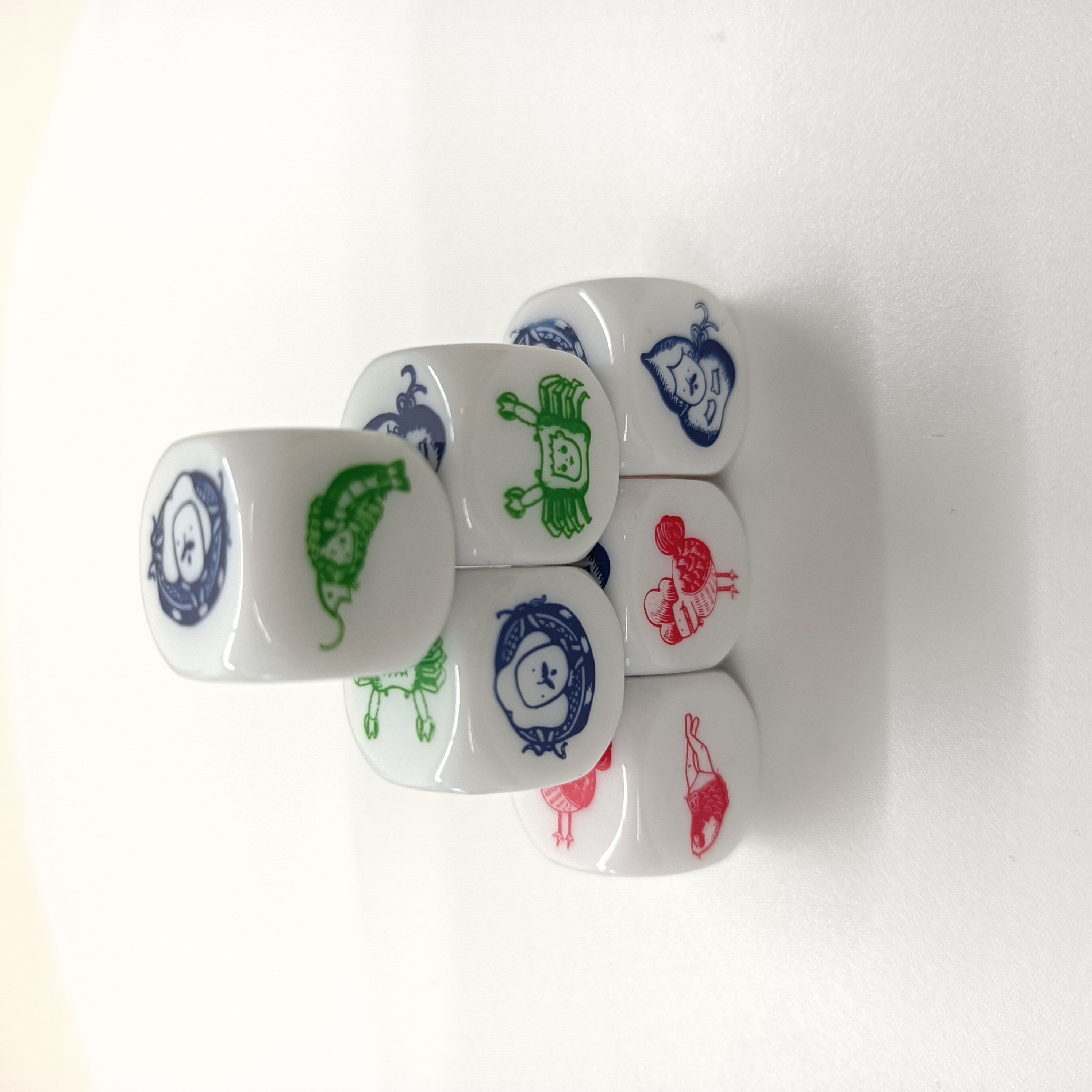 Custom Printed Acrylic Game Dice with 6 Sided Featuring Round and Squared Corner Dice Custom