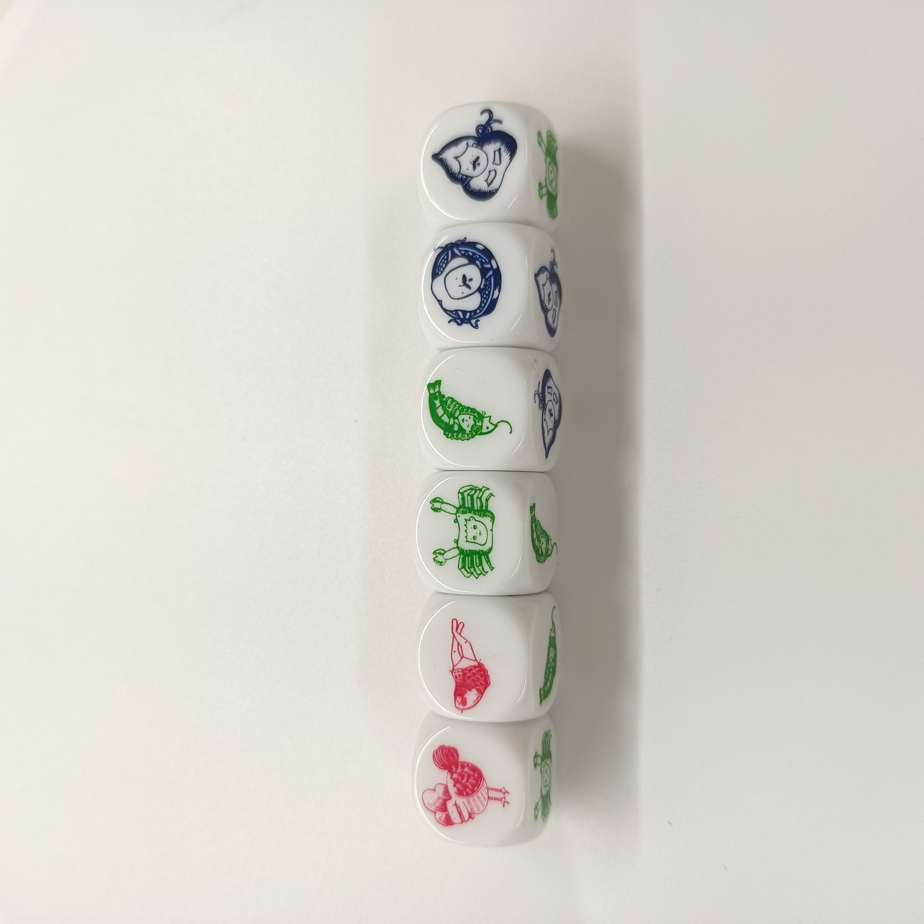 Custom Printed Acrylic Game Dice with 6 Sided Featuring Round and Squared Corner Dice Custom