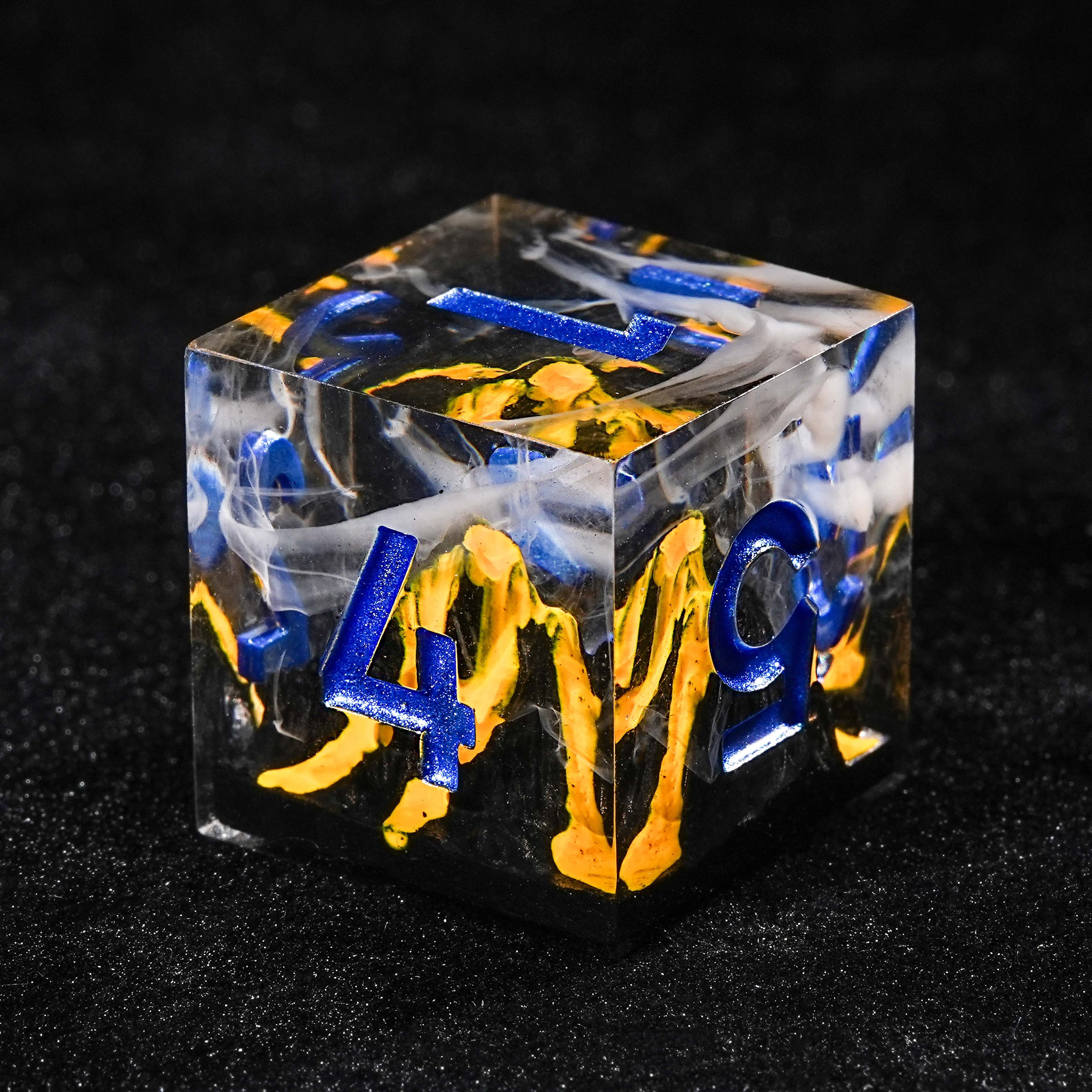 7Pcs Yellow Volcano Dice Resin Polyhedral Dice For DND Role Games Playing Collection Set
