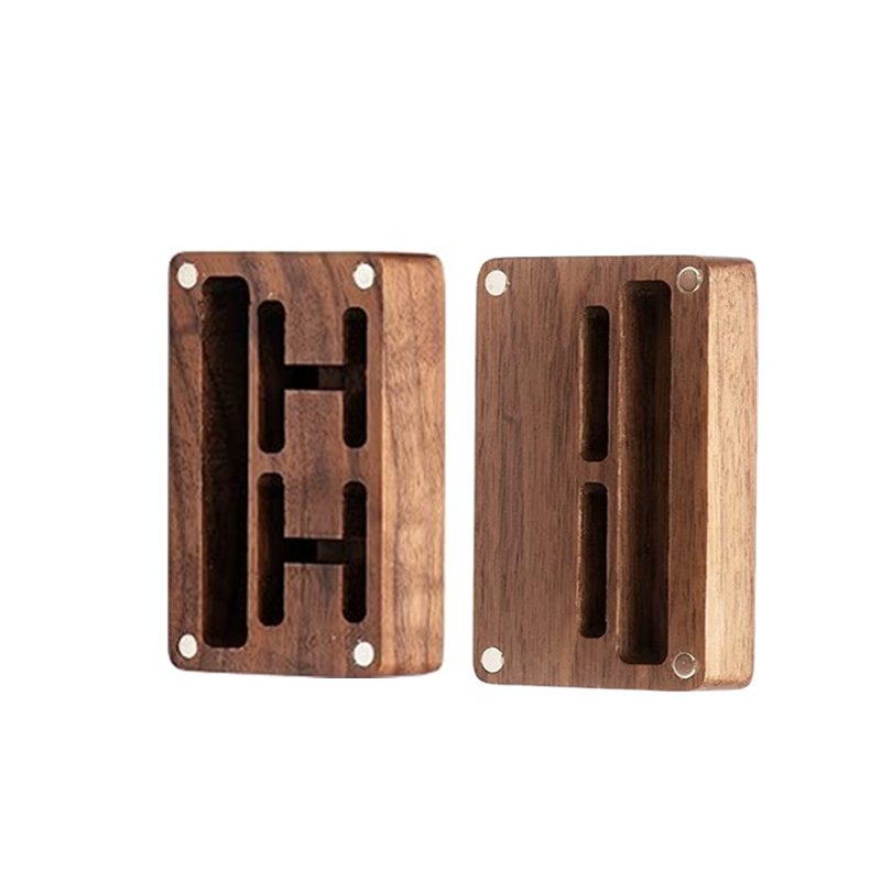 Wooden Dice Box with Magnetic Lid Solid Wood Slotted Stash Box with Special-shaped Protective Fixing Slots for Product Packaging
