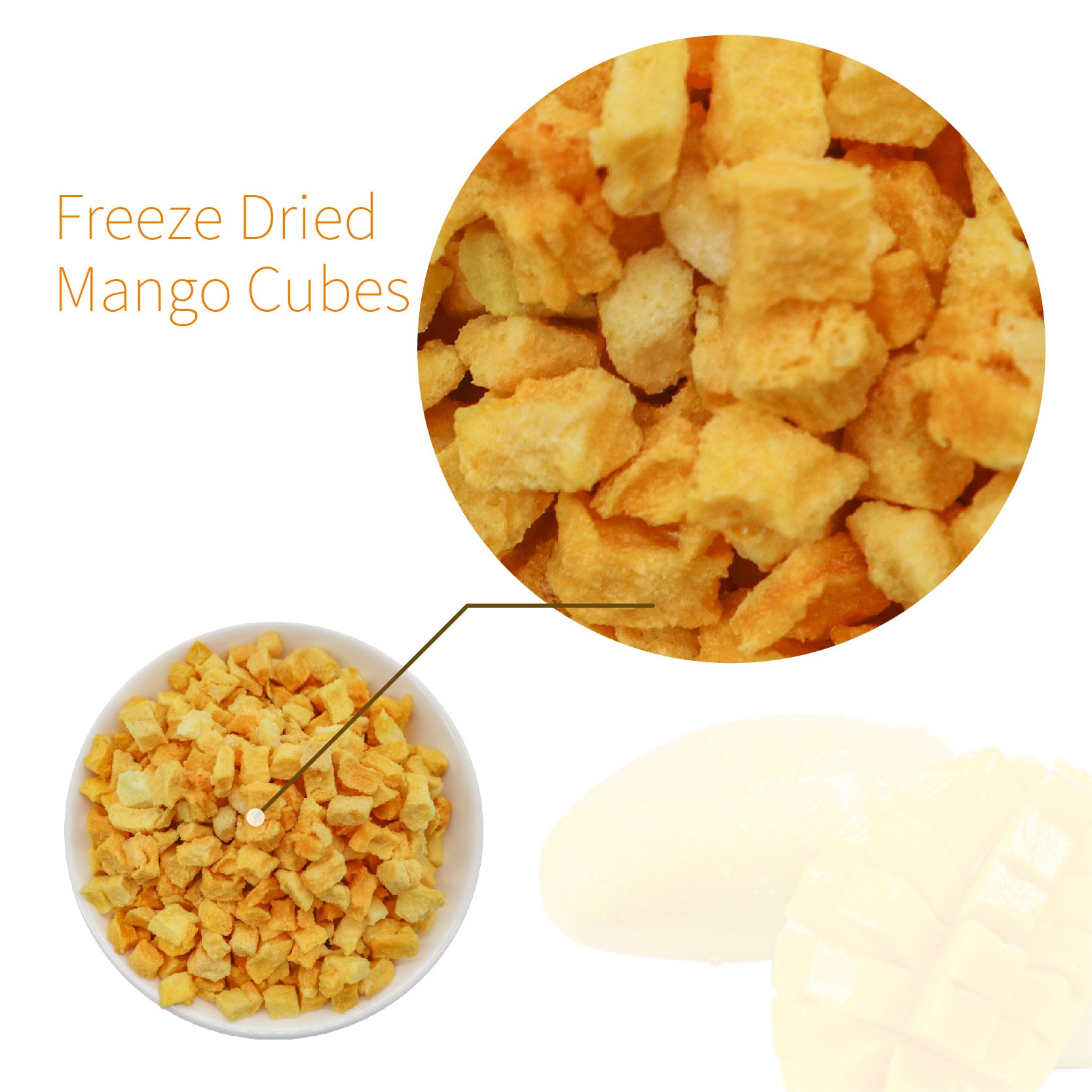Novenzyme Wholesale Top Quality Bulk 100% Pure Natural Freeze Dried Mango Dices