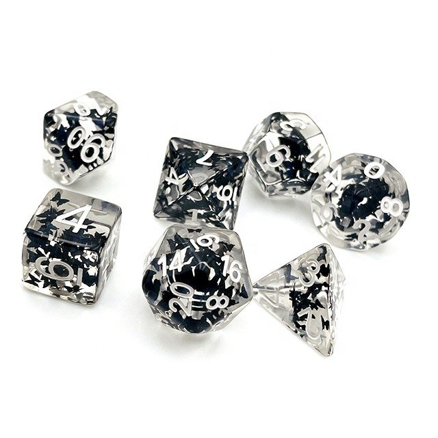 Custom dnd rpg Round RPG dice set polyhedral dice filled