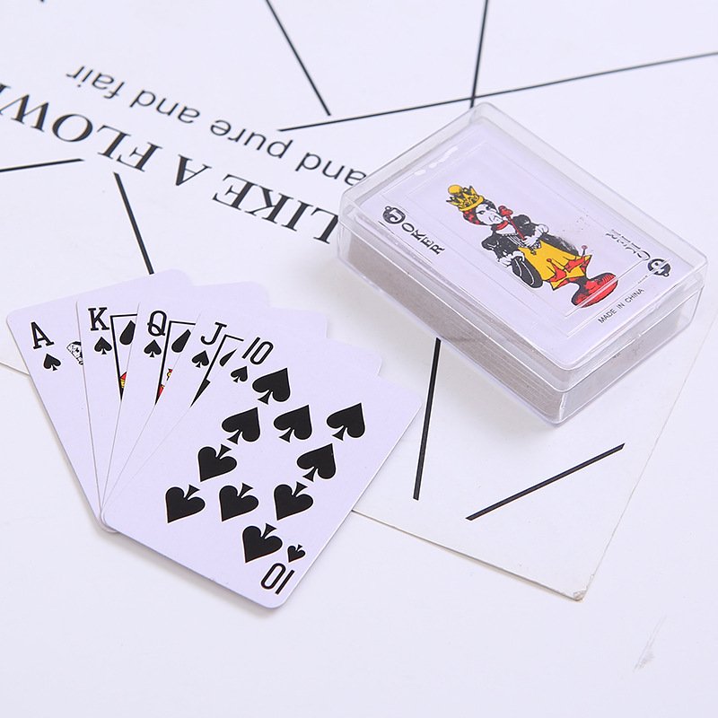 Transparent rigid plastic box special shape paper mini board game poker