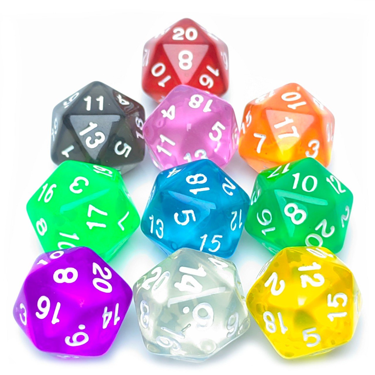Personalized custom logo clear dice rpg game multicolor dice Transparent red dnd dice entertainment