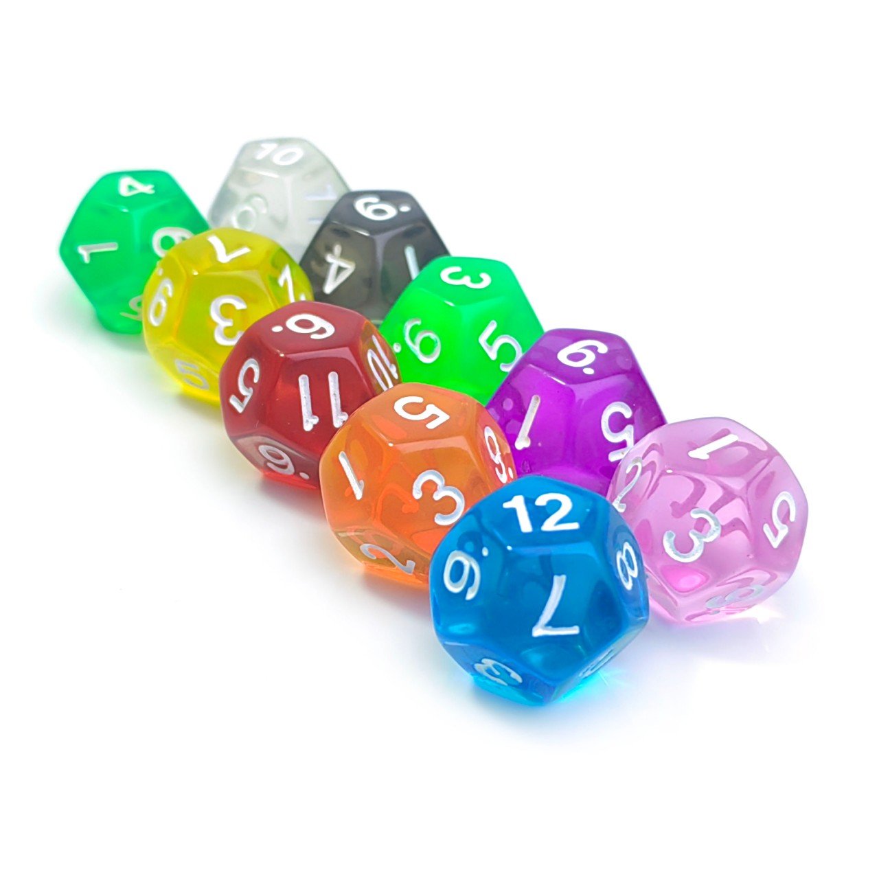 Personalized custom logo clear dice rpg game multicolor dice Transparent red dnd dice entertainment