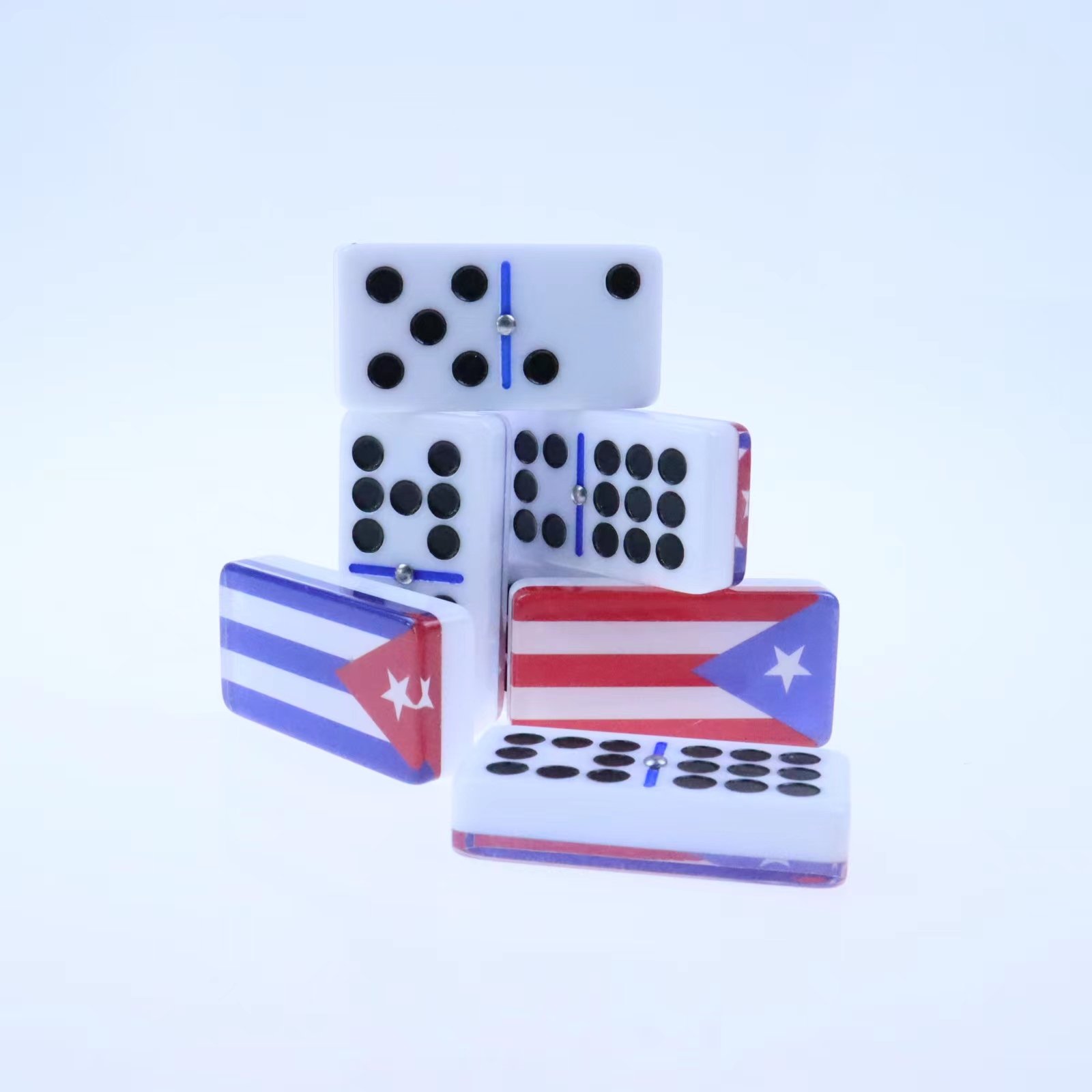 Factory acrylic dominoes game set 28 pcs custom logo and package domino game domino set for table games
