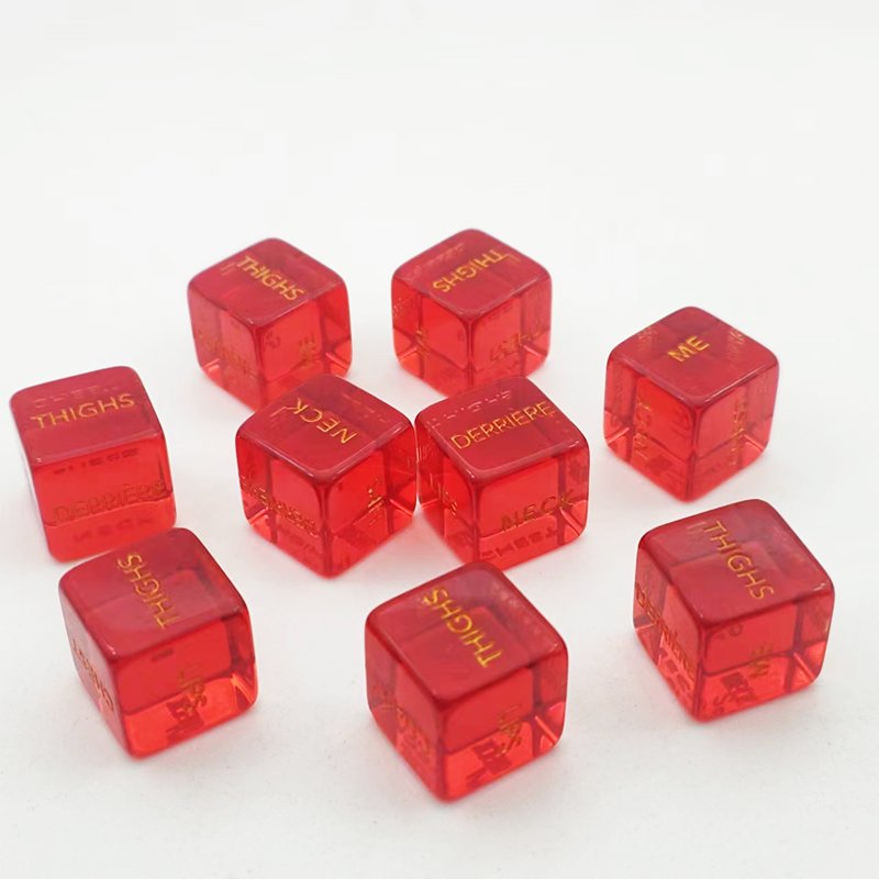 custom logo plastic retail dice transparent red personalized polyhedral d6 casino resin acrylic adult games dice set