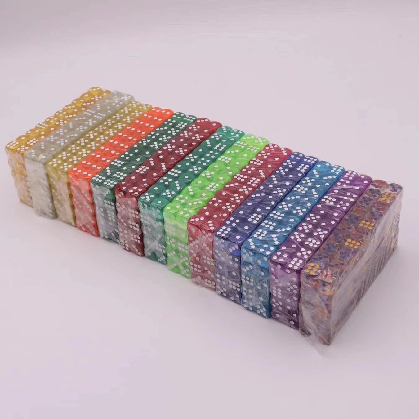 100 Pcs Dice/16mm Game Dice Set 6 Sided Dice/Translucent Colors Square Corner Dices Set Tenzi Farkle Yahtzee Bunco Teaching Math