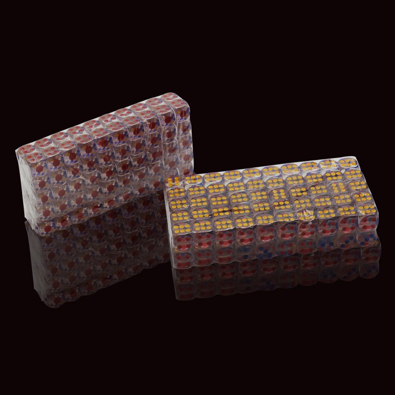 100 Pcs Dice/16mm Game Dice Set 6 Sided Dice/Translucent Colors Square Corner Dices Set Tenzi Farkle Yahtzee Bunco Teaching Math