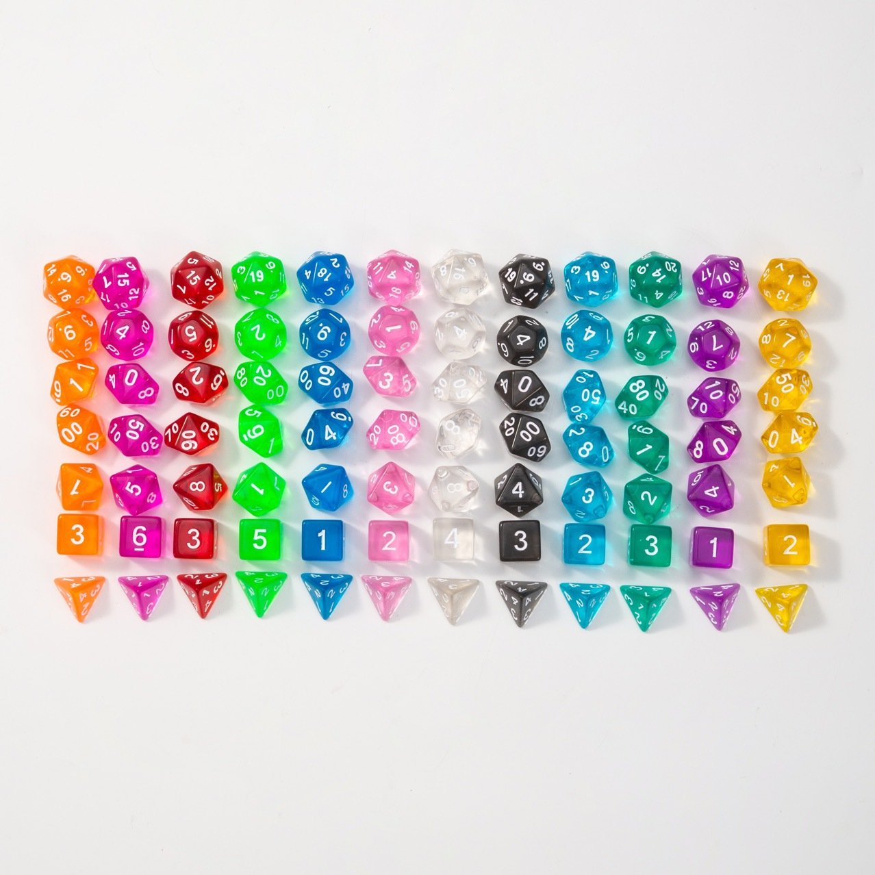 Acrylic Dice Set of 7pcs DND Dice Polyhedral Cubes Dice Acrylic Gaming Accessory Table entertainment products
