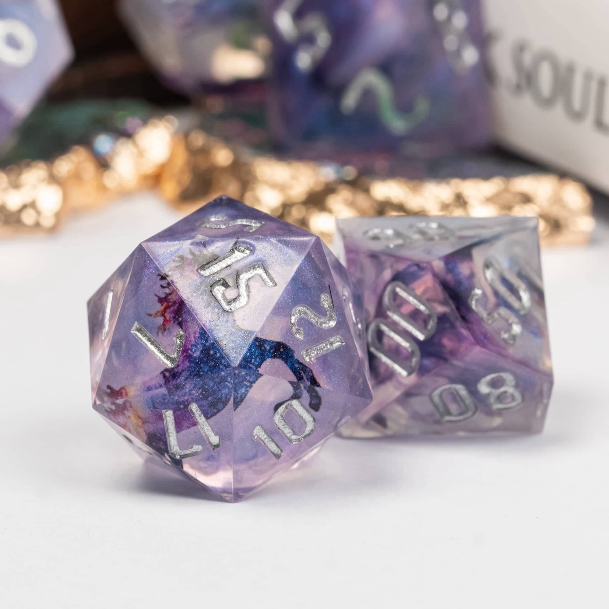 Udixi polyhedron dungeons and dragons resin sharp edge rpg sharp sides dice custom set Unicorn Sticker